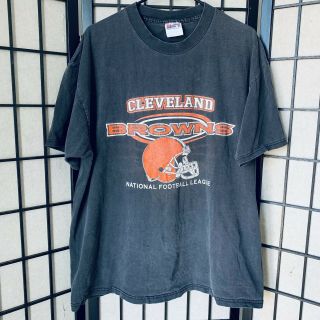 Vintage Cleveland Browns Graphic Tee Shirt Single Stitch Orange Size Xl