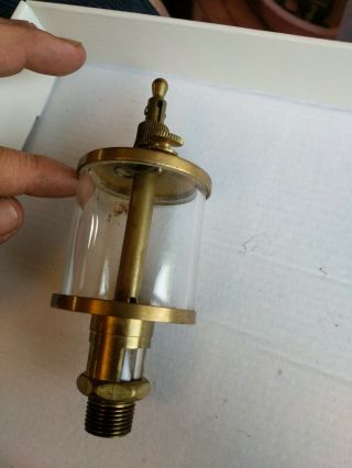 Vintage Hit Miss Stationary Gas Engine Drip Oiler Brass Glass Motor Oil