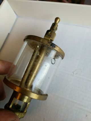 Vintage Hit Miss Stationary Gas Engine Drip Oiler brass glass motor oil 4