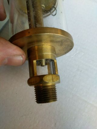 Vintage Hit Miss Stationary Gas Engine Drip Oiler brass glass motor oil 5