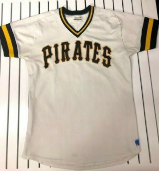 Vintage 80s Pittsburgh Pirates Mlb Macgregor Sand - Knit Baseball Jersey Sz Large