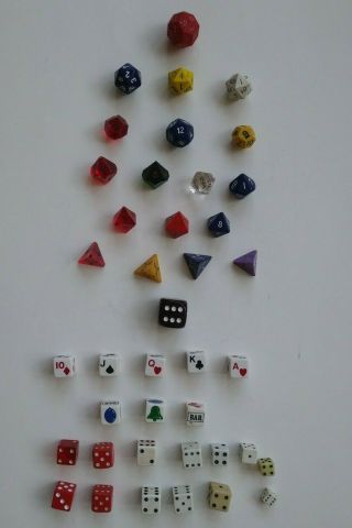 Vintage Polyhedral Dungeons And Dragons Dice - 40 Piece
