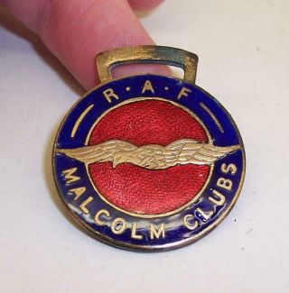 Vintage Enamel Red/blue Raf Malcolm Clubs Numbered Fob - 9161