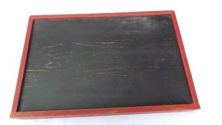 Vintage Wooden Chalkboard 16 X 14 Framed With Ledge Brownish Red Framed