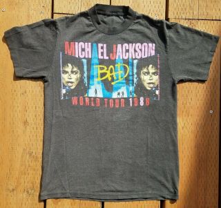 Vtg Michael Jackson 1988 Bad World Concert T - Shirt Pepsi Sz M
