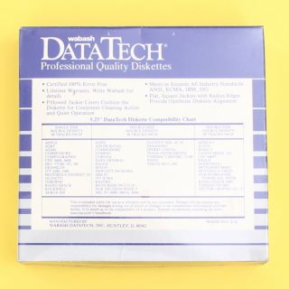 10 - Pack Wabash DataTech Double - Density 5.  25” (5 1/4”) Floppy Disks for IBM PC XT 2