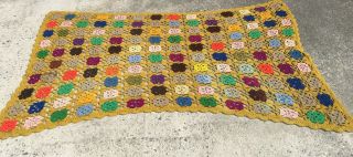 Afghan Crochet Throw Blanket Handmade 78” X 50 Vintage Multi - Color