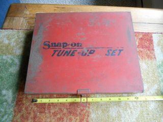 Vintage Snap - On Red Metal Tool Storage Tune - Up Set Case Box 12 " - 10 " - 2 " Man Cave?