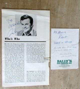 Vintage Robert Crane Autographed Bio On 4 Pages From A Drury Lane Program 1975