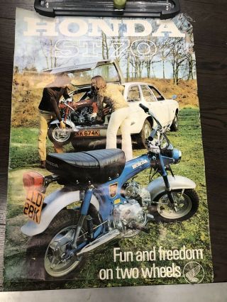 Large Dealer Honda St 70 Mini Trail Poster - Vintage
