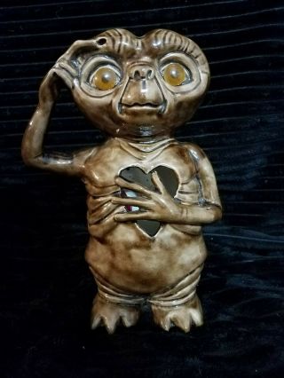Vintage E.  T.  The Extra Terrestrial Ceramic Light Lamp Eyes Heart & Finger