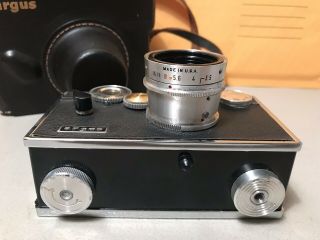 Vintage Argus C - 3 35mm Film Camera w/Light Meter and Case 50mm.  F 3.  5 The Brick 8