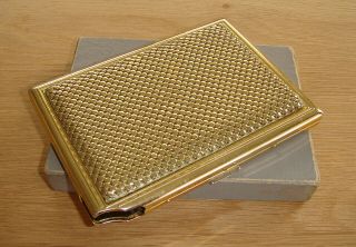 Vintage Colibri Gold Mesh Cigarette And Lighter Case - In