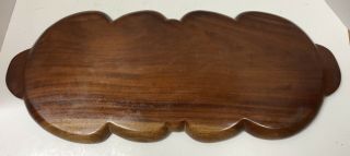 Vintage Large Wood Serving Tray Oval Platter Plate with Handles 2