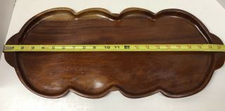 Vintage Large Wood Serving Tray Oval Platter Plate with Handles 3