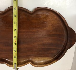 Vintage Large Wood Serving Tray Oval Platter Plate with Handles 4