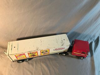Vintage NYLINT TRUE VALUE Pressed Steel Semi Truck & Trailer Made in USA 3
