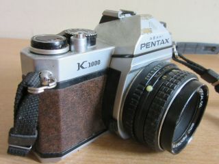 Vintage Asahi Pentax K1000 SE camera BROWN CASE w/ SMC Pentax - M1:2 50mm Lens 3