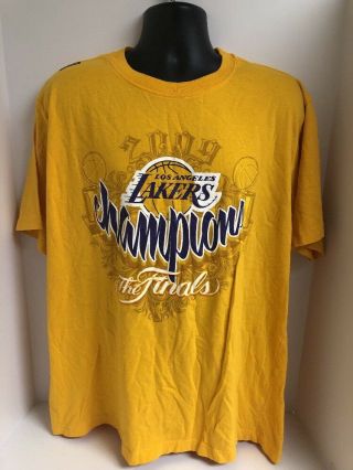 Vtg Nba Unk Los Angeles Lakers 2009 Finals Champions Yellow Shirt Mens Sz 2xl