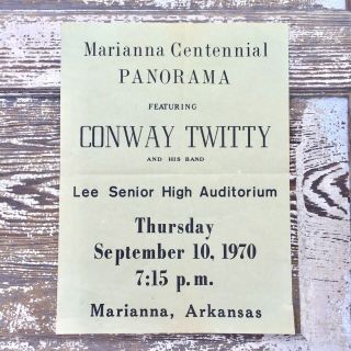 Vintage Conway Twitty Concert Flyer 1970 Lee Senior High Marianna Arkansas