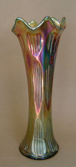 Vintage FENTON Carnival Glass DIAMOND AND RIB 10.  5 