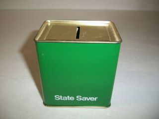 State Bank Of Nsw State Saver Money Bank Box C1980’s Vintage Collectable Tin