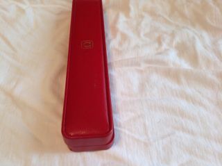 vintage omega watch box,  red leather.  8 3/4 