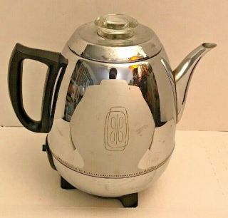 Vintage Ge General Electric Art Deco Automatic Percolator Coffee Pot Model 18p40