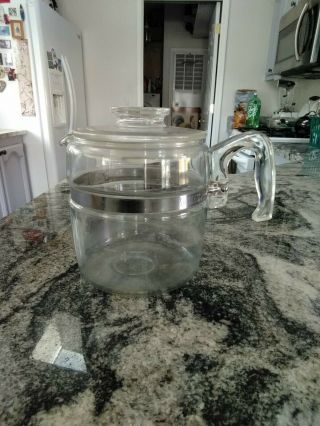 Vintage Pyrex 7756 - B Clear Glass 6 Cup Percolator Coffee Pot