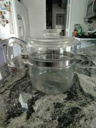 Vintage Pyrex 7756 - B Clear Glass 6 Cup Percolator Coffee Pot 2