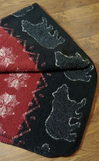 Vtg Bear Woolrich Fleece Plush Blanket Throw Native Southwestern Acrylic Blend