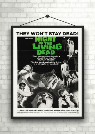 Night Of The Living Dead Vintage Movie Poster Art Print Maxi A1 A2 A3 A4