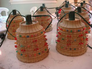String Of 11 Vintage Lawnware Lights Rv Patio Tiki Bar Christmas Hanging Lamp