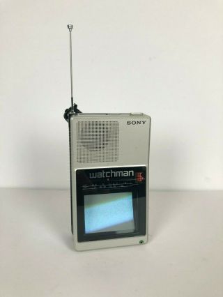 Vintage Sony Watchman Black And White Portable Tv 1985 Fd - 40a Japan Television