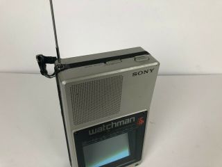 Vintage Sony Watchman Black and White Portable TV 1985 FD - 40A Japan Television 8