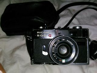 Ricoh 500 G Black 35mm Range Finder Camera W/ Rikenon 40mm 2.  8 Lens.