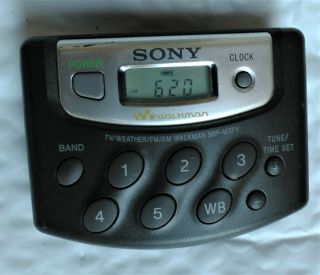 Vintage Sony Walkman Srf - M37v Am/fm/tv Weather Radio With Belt Clip