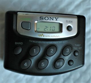 Vintage Sony Walkman SRF - M37V AM/FM/TV Weather Radio with Belt Clip 5