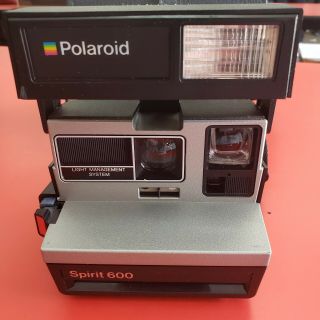 Vintage Polaroid Spirit 600 Silver Instant Film Camera With Strap And Case
