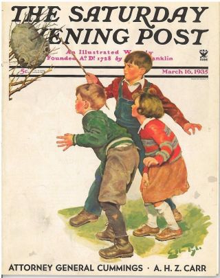 The Saturday Evening Post March 16 1935 Ellen B.  T.  Pyle Vintage Birthday