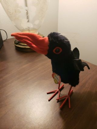 Vintage Steiff " Hucky " Crow Made In Germany With Tag And Button 7317