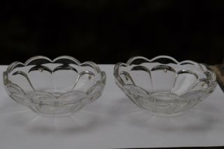 2 Vintage 4 3/8 " Heisey Glass Company Scalloped Bobeches Puritan Pattern