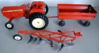 Vintage Ertl Toy Allis - Chalmers One - Ninety Tractor,  Wagon,  Plow 1:16 Scale