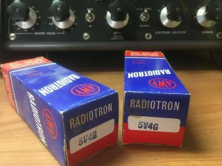 NOS PAIR Brimar 5V4G / GZ32 Rectifiers (Radiotron Rebrand from 1950 ' s) $1NR 3