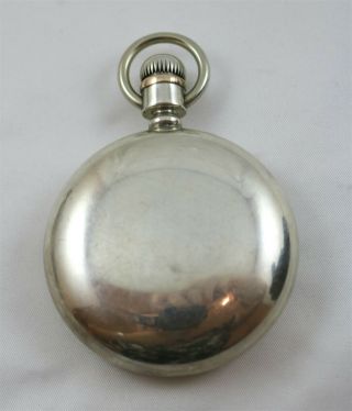 Vintage Waltham Coin Silver Open Face Size 18 Pocket Watch Case 4