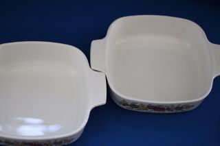 VINTAGE CORING WARE A - 1 - B SPICE OF LIFE 1 QT CASSEROLE DISHES W LIDS SET OF 2 2