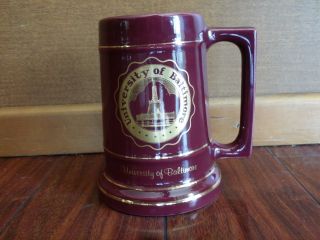 Vintage University Of Baltimore Beer Stein Mug Bar Tankard American Decorators