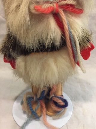 VTG Inuit Alaska Eskimo Folk Art Traditional handmade ClothAnd Fur Doll 7” 4