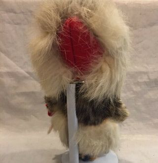 VTG Inuit Alaska Eskimo Folk Art Traditional handmade ClothAnd Fur Doll 7” 6