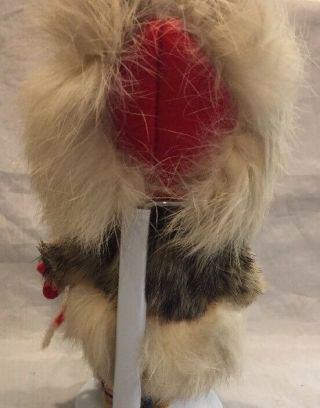 VTG Inuit Alaska Eskimo Folk Art Traditional handmade ClothAnd Fur Doll 7” 7